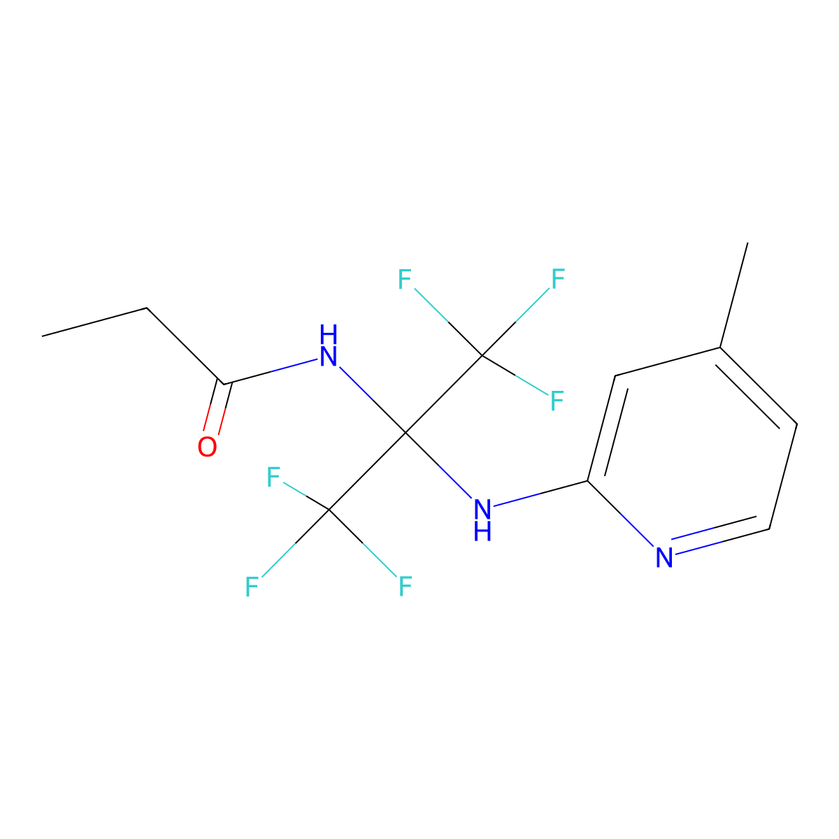 N-[2,2,2-trifluoro-1-[(4-methyl-2-pyridinyl)amino]-1-(trifluoromethyl)ethyl]propanamide molecular structure, CAS 340031-63-2