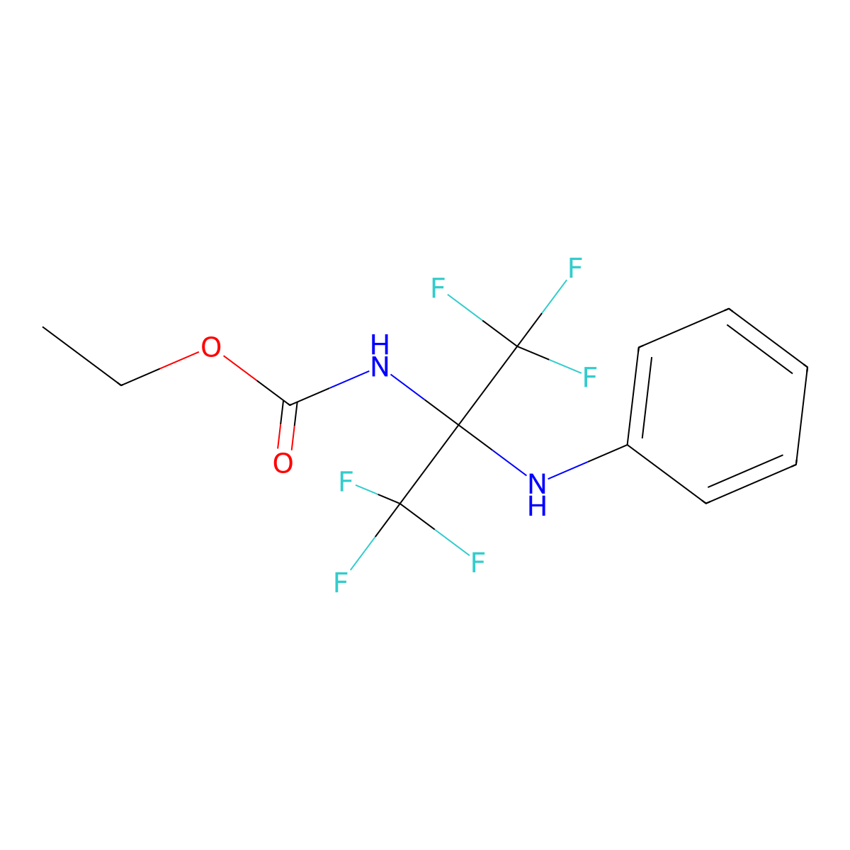 Ethyl (1,1,1,3,3,3-hexafluoro-2-(phenylamino)propan-2-yl)carbamate molecular structure, CAS 340031-68-7