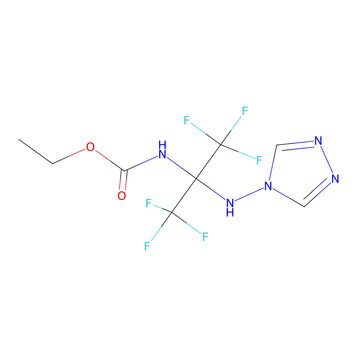 ethyl [1,1,1,3,3,3-hexafluoro-2-(4H-1,2,4-triazol-4-ylamino)propan-2-yl]carbamate molecular structure, CAS 340033-59-2