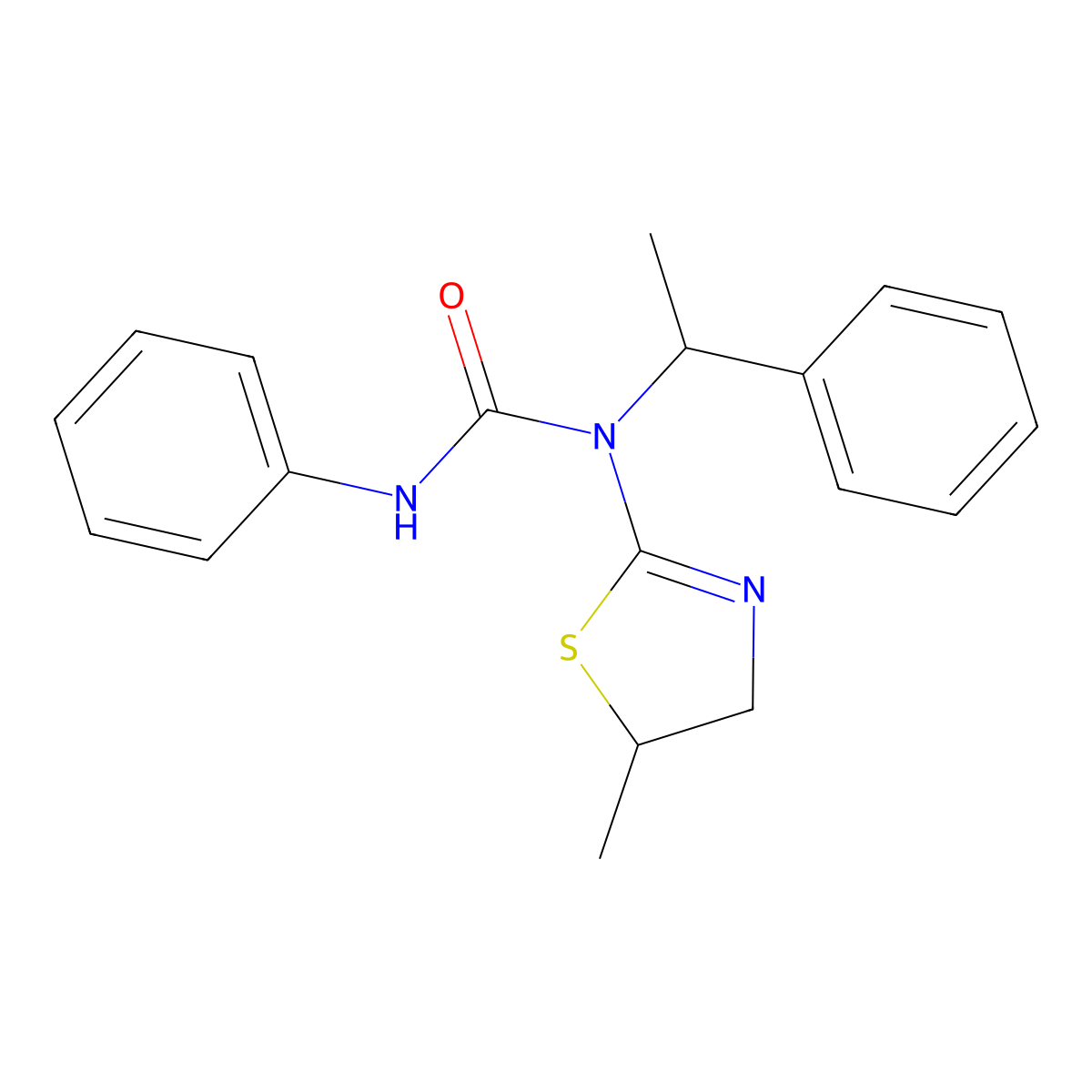 1-(5-Methyl-4,5-dihydro-1,3-thiazol-2-yl)-3-phenyl-1-(1-phenylethyl)urea molecular structure, CAS 340034-00-6