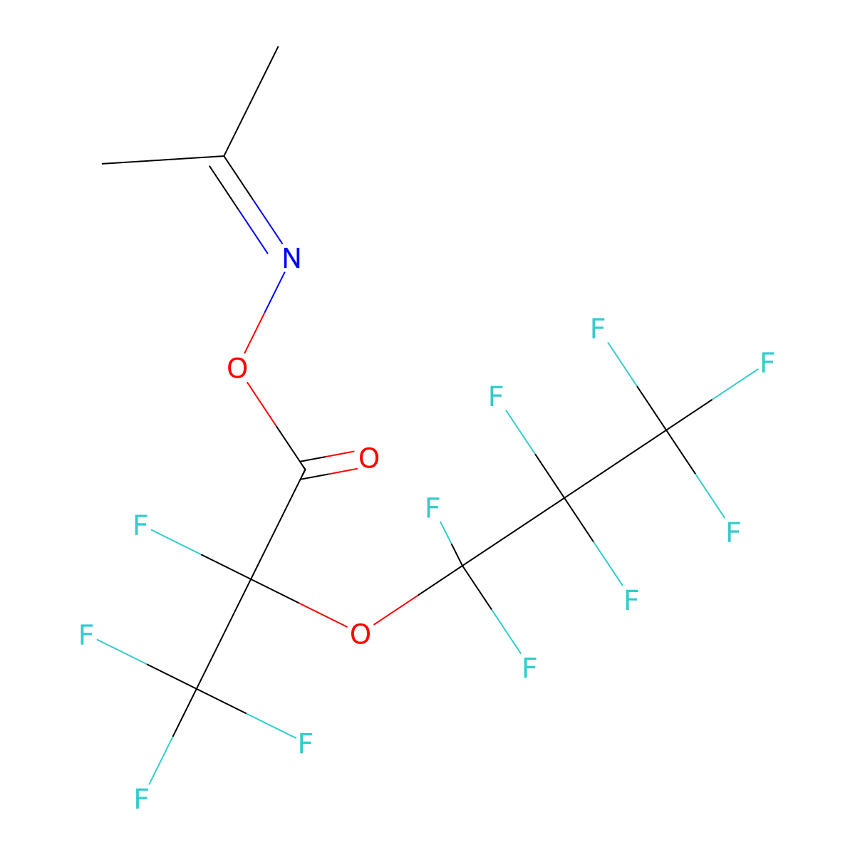 N-(1-methylethylidene)-N-{[2,3,3,3-tetrafluoro-2-(1,1,2,2,3,3,3-heptafluoropropoxy)propanoyl]oxy}amine molecular structure, CAS 340034-66-4