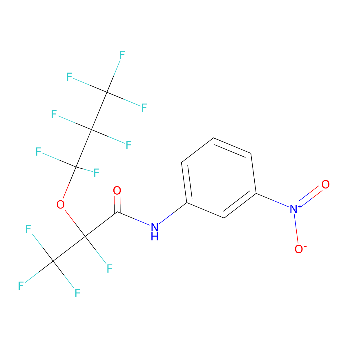 2,3,3,3-tetrafluoro-2-(1,1,2,2,3,3,3-heptafluoropropoxy)-N-(3-nitrophenyl)propanamide molecular structure, CAS 340034-99-3