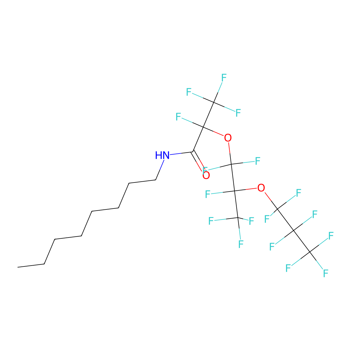 N-(Oct-1-yl)-perfluoro-2,5-dimethyl-3,6-dioxanonanamide molecular structure, CAS 340037-41-4