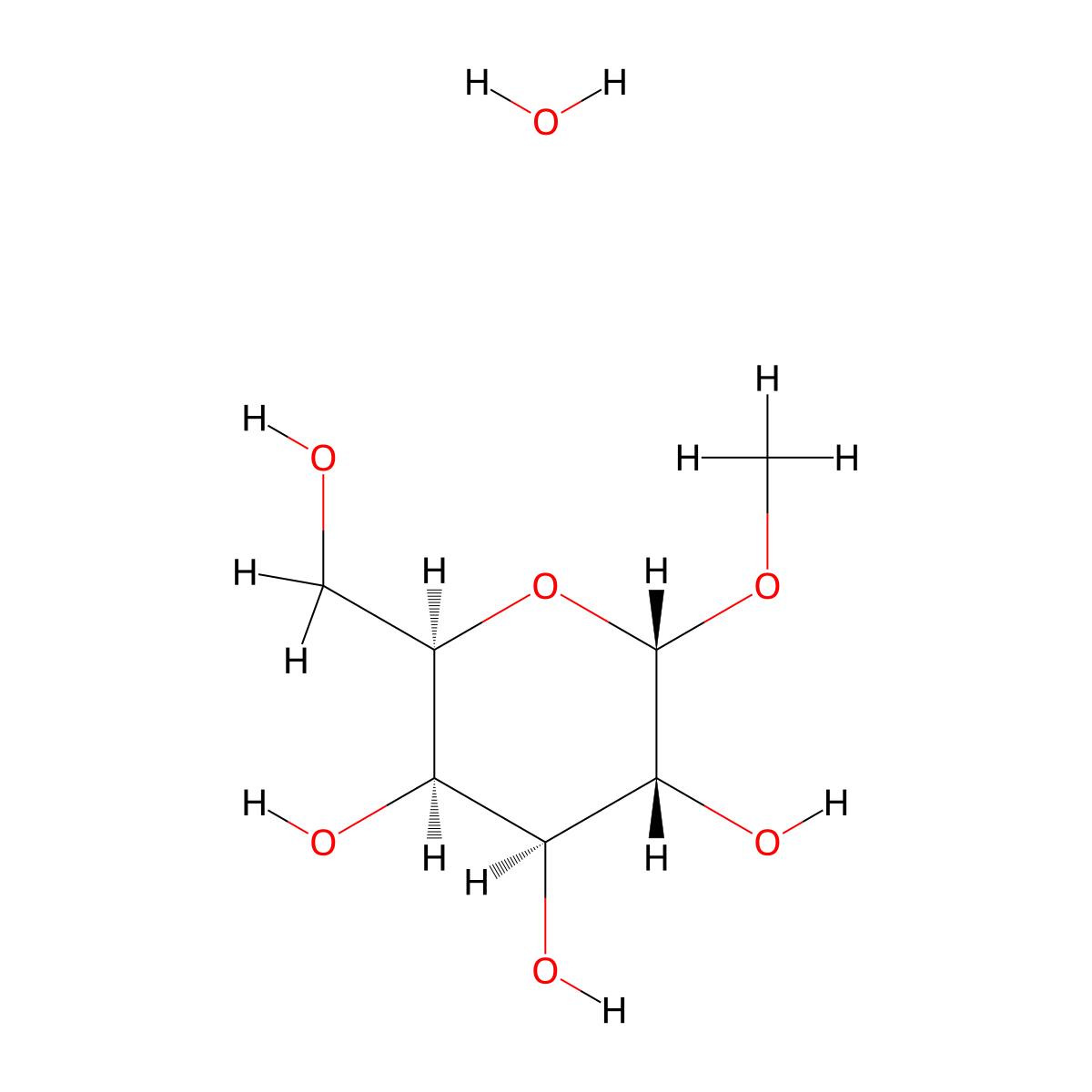 (2R,3R,4S,5R,6S)-2-(Hydroxymethyl)-6-methoxytetrahydro-2H-pyran-3,4,5-triol hydrate molecular structure, CAS 34004-14-3