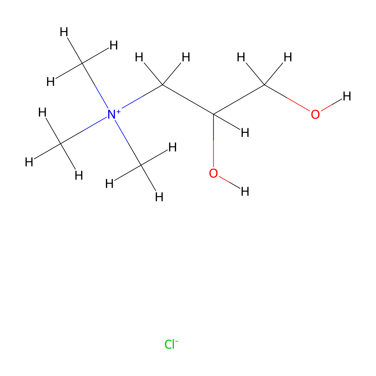(2,3-Dihydroxypropyl)trimethylammonium chloride molecular structure, CAS 34004-36-9