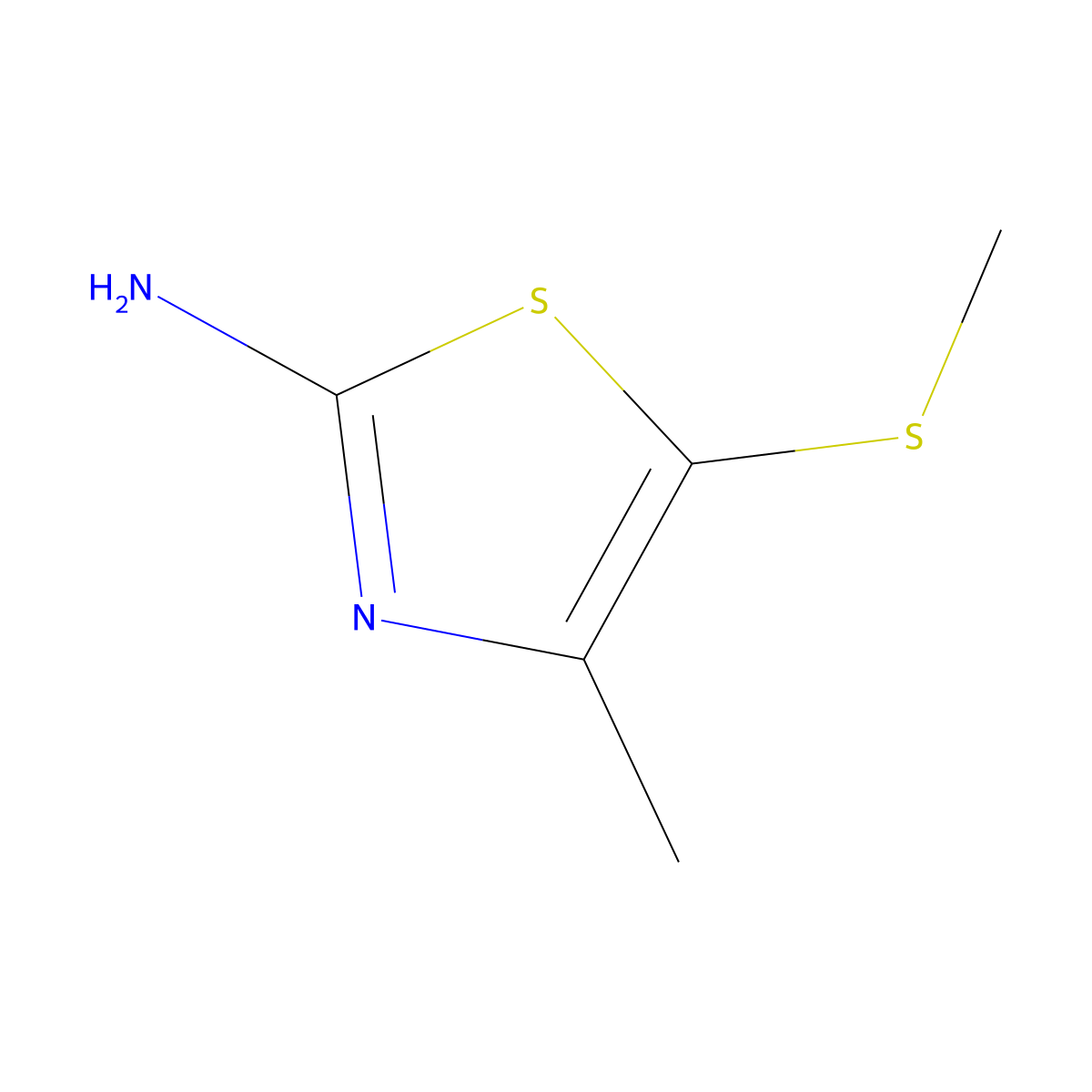 4-Methyl-5-(methylsulfanyl)-1,3-thiazol-2-amine molecular structure, CAS 34006-41-2