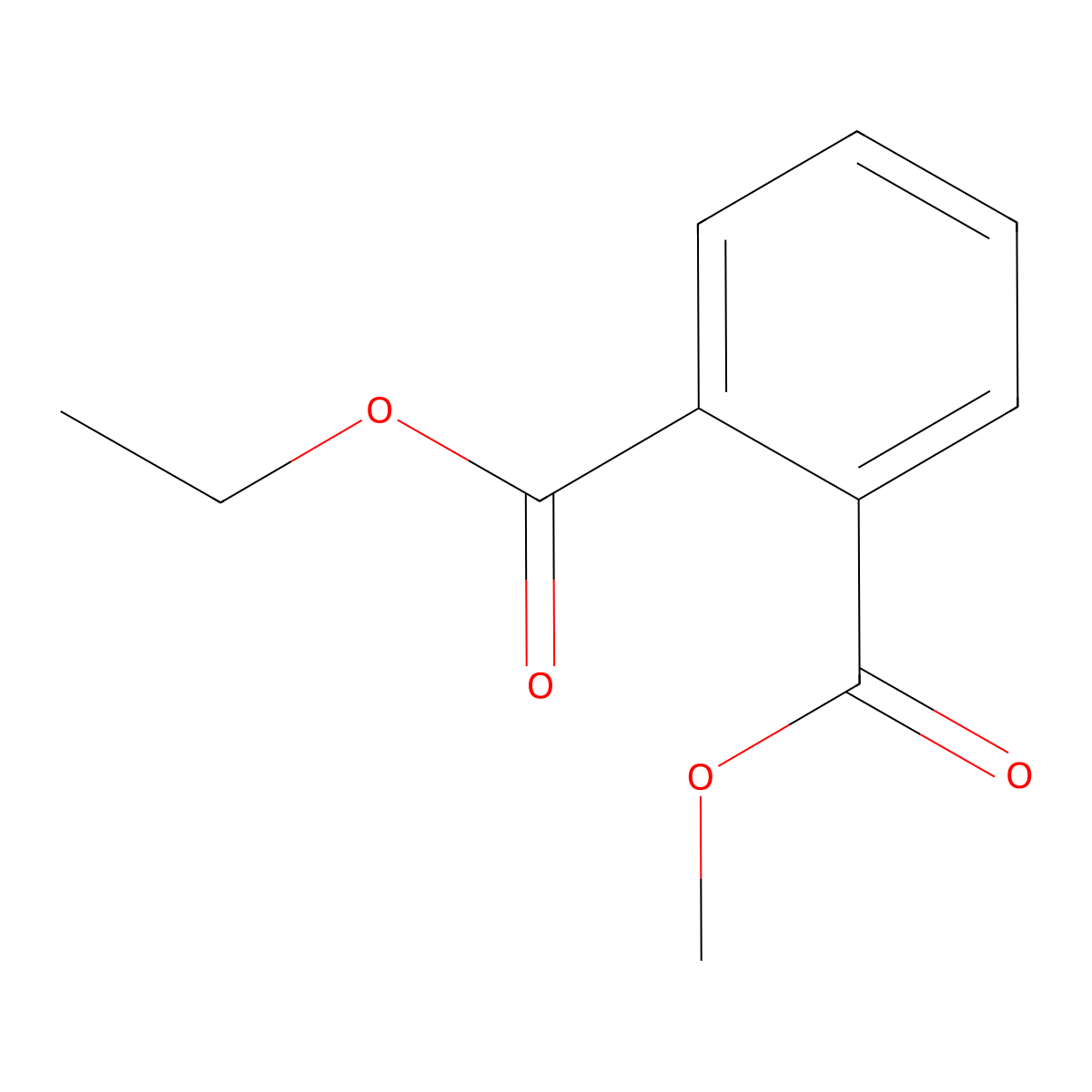 Methyl ethyl phthalate molecular structure, CAS 34006-77-4