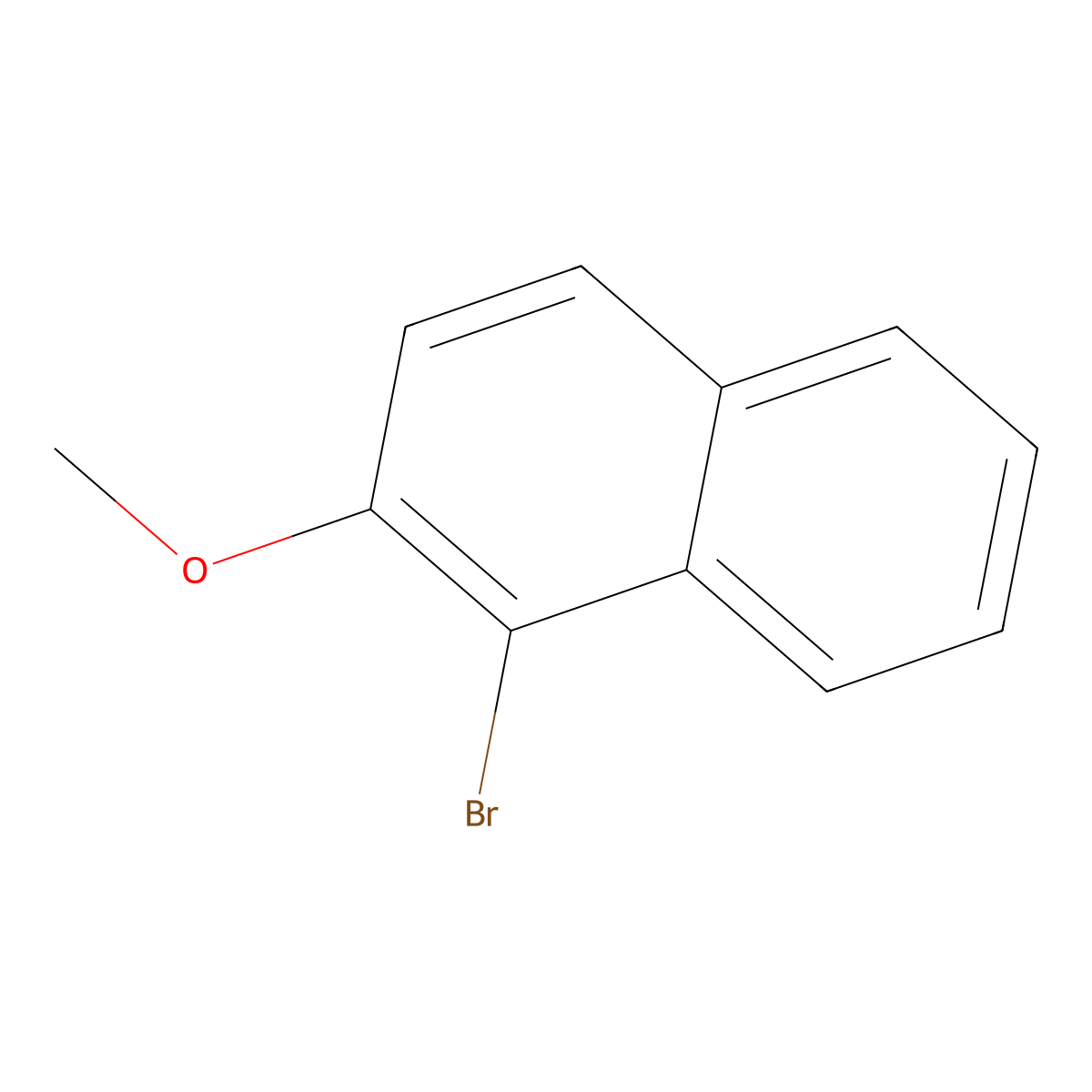 1-Bromo-2-methoxynaphthalene molecular structure, CAS 3401-47-6