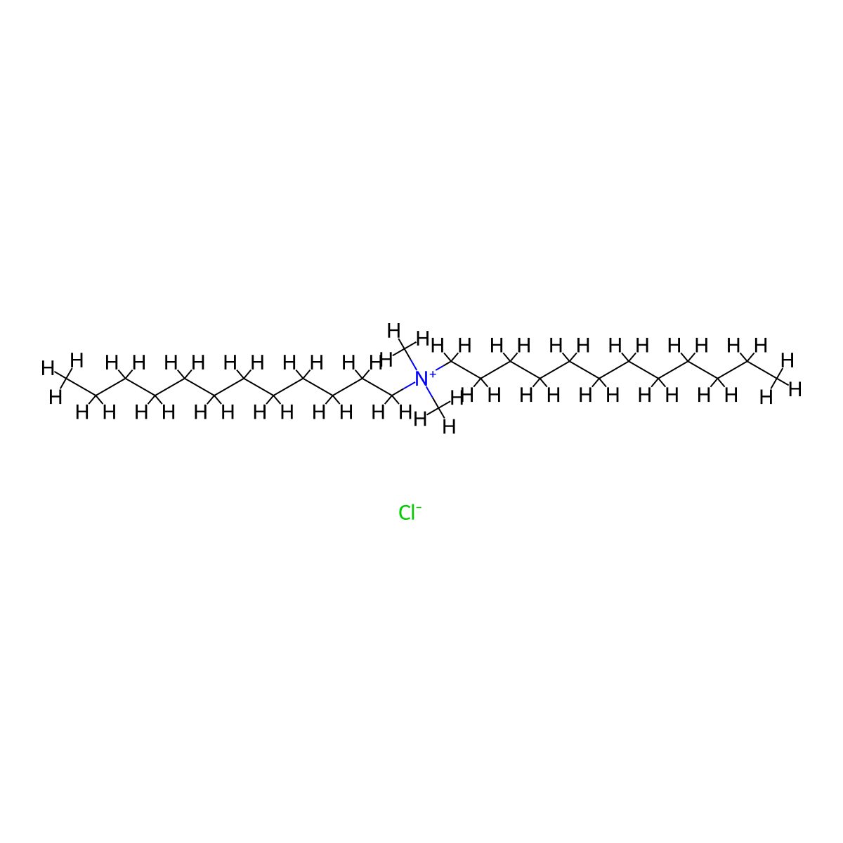 Dilauryldimethylammonium chloride molecular structure, CAS 3401-74-9
