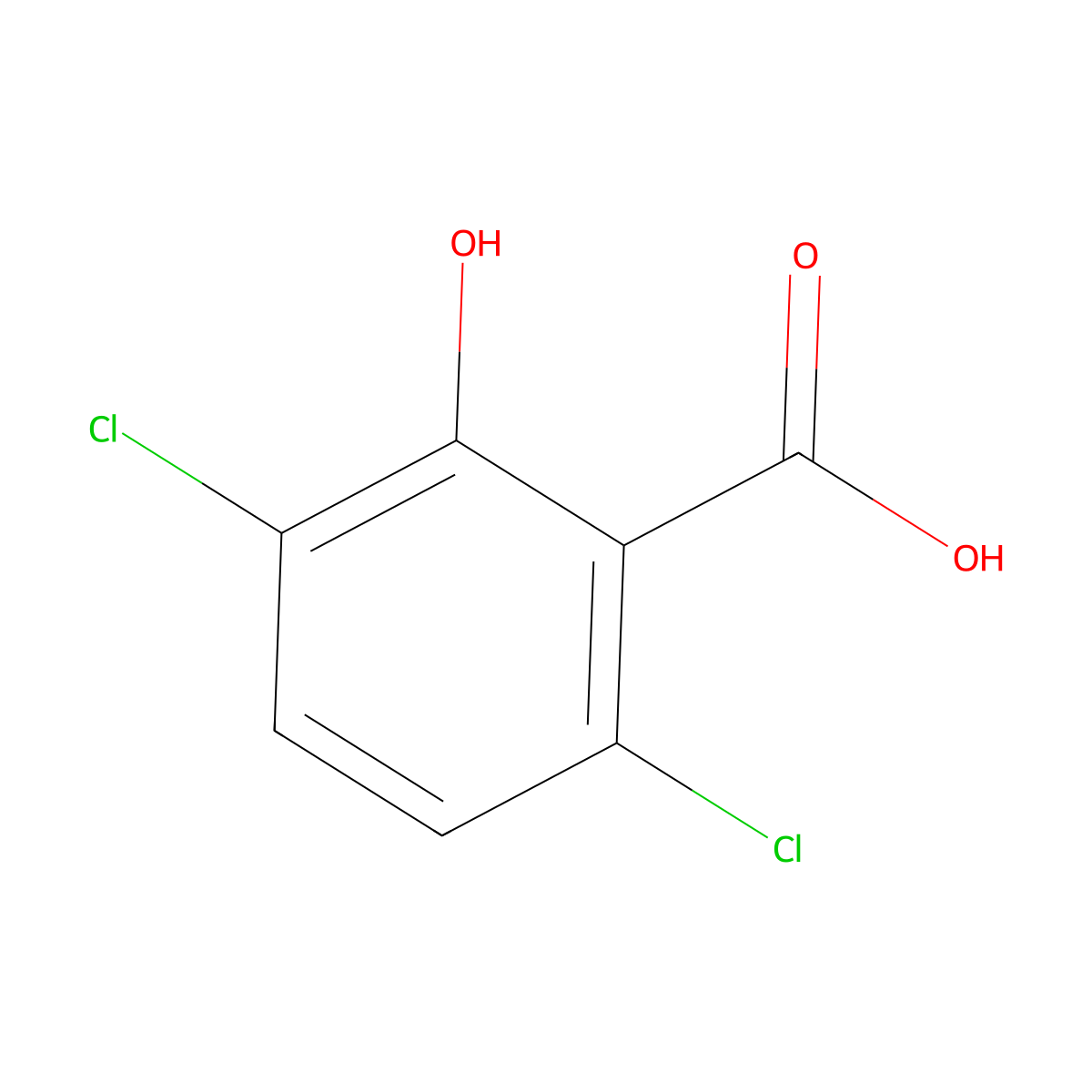 3,6-Dichlorosalicylic acid molecular structure, CAS 3401-80-7