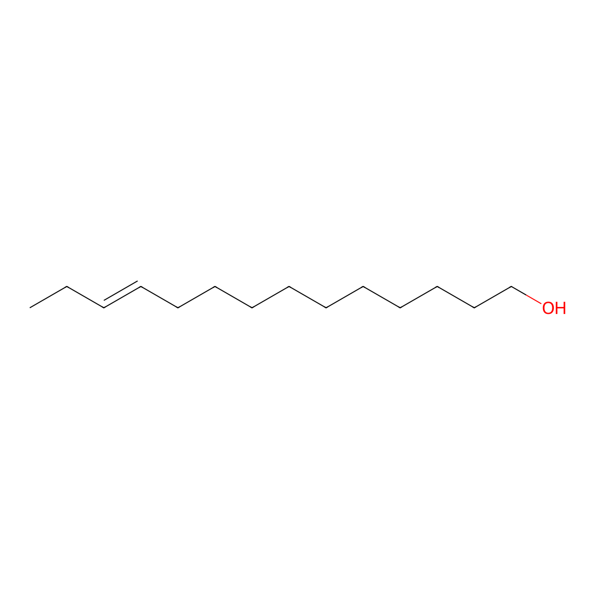 Cis-11-tetradecenol molecular structure, CAS 34010-15-6
