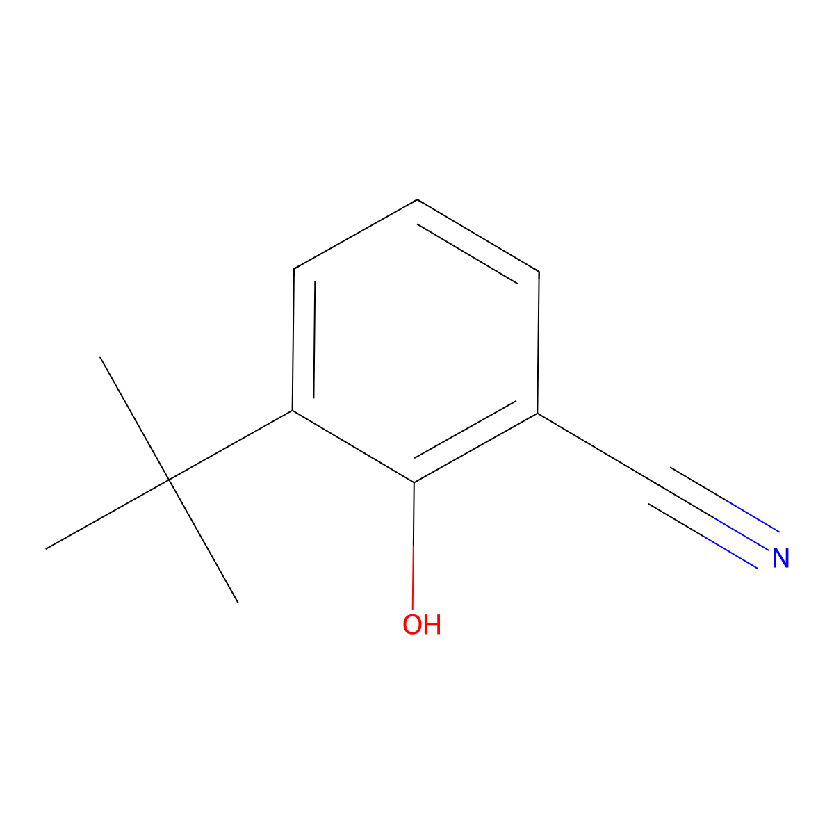 3-(tert-Butyl)-2-hydroxybenzonitrile molecular structure, CAS 340131-70-6
