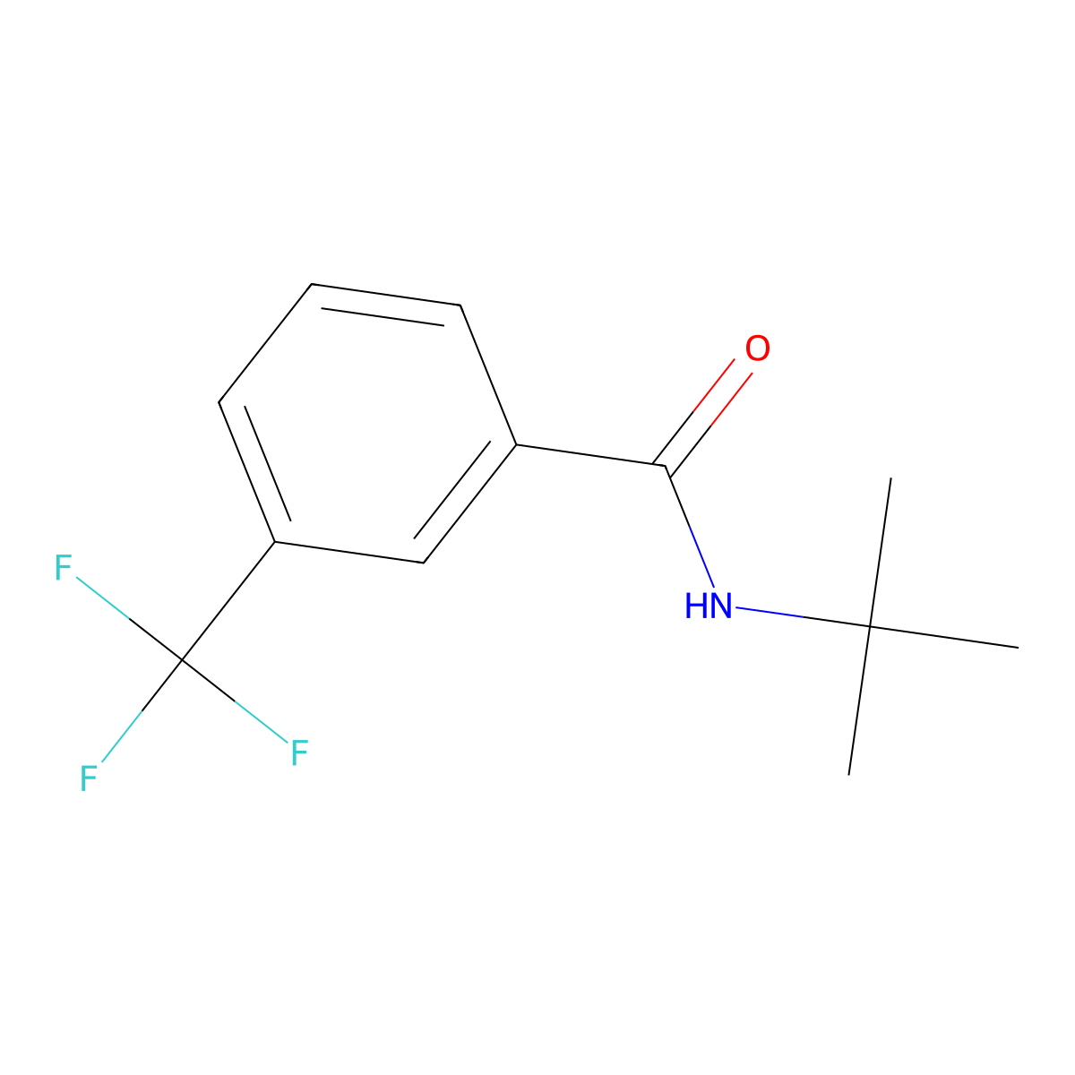 N-tert-butyl-3-(trifluoromethyl)benzamide molecular structure, CAS 340136-34-7