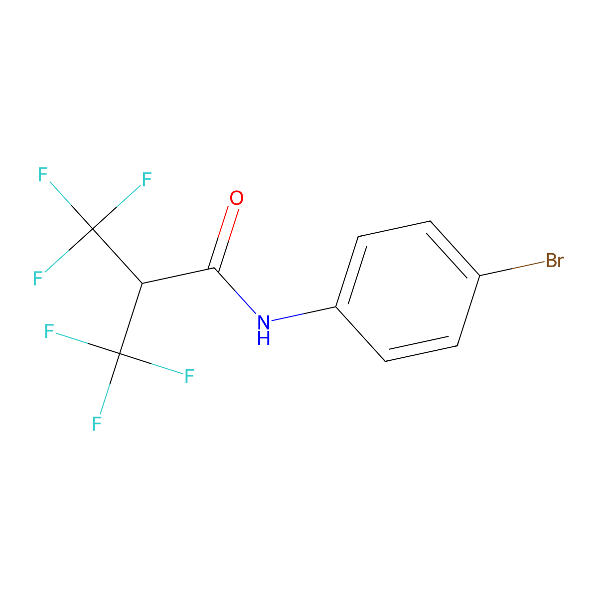 N-(4-bromophenyl)-3,3,3-trifluoro-2-(trifluoromethyl)propanamide molecular structure, CAS 340137-87-3
