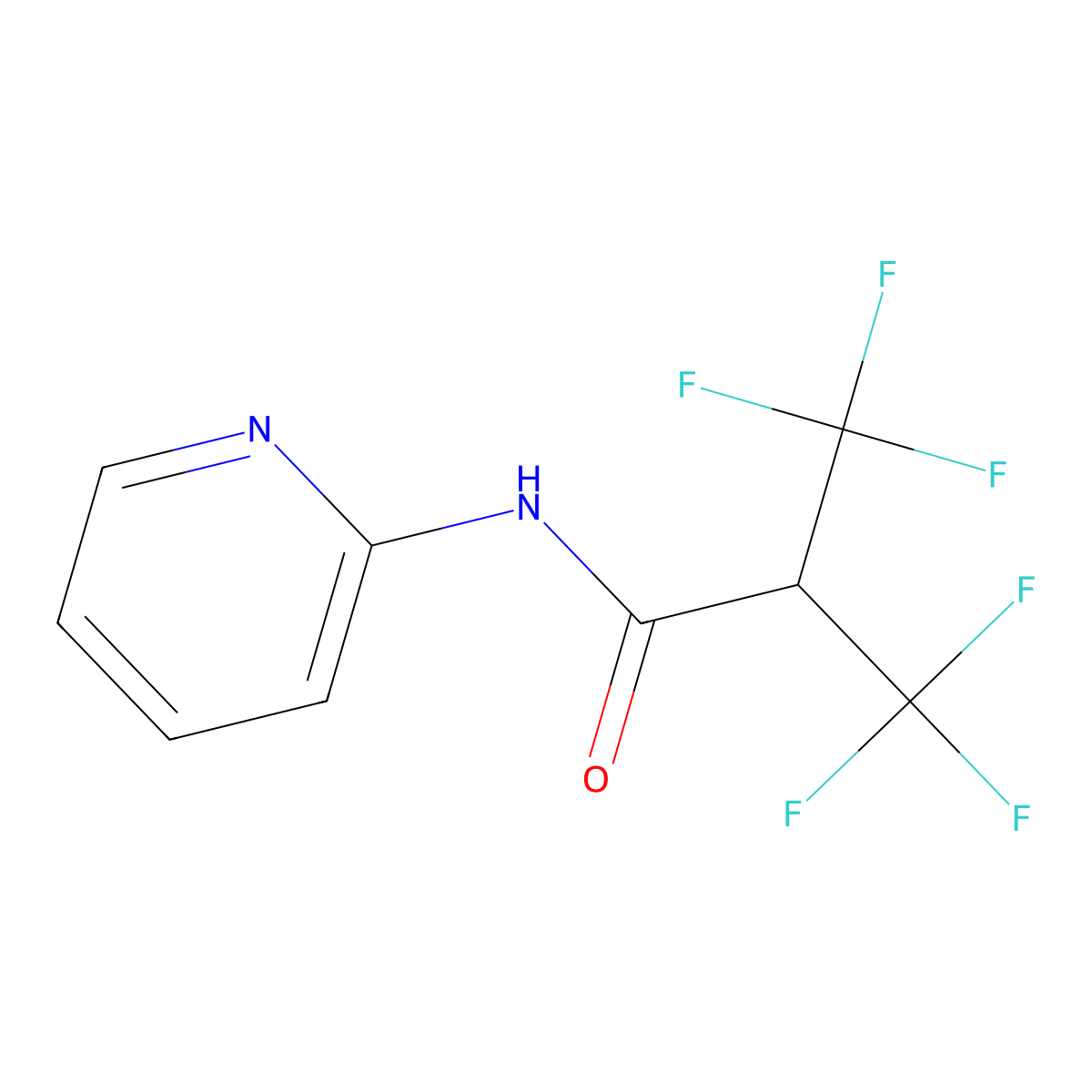 3,3,3-trifluoro-N-(pyridin-2-yl)-2-(trifluoromethyl)propanamide molecular structure, CAS 340137-90-8