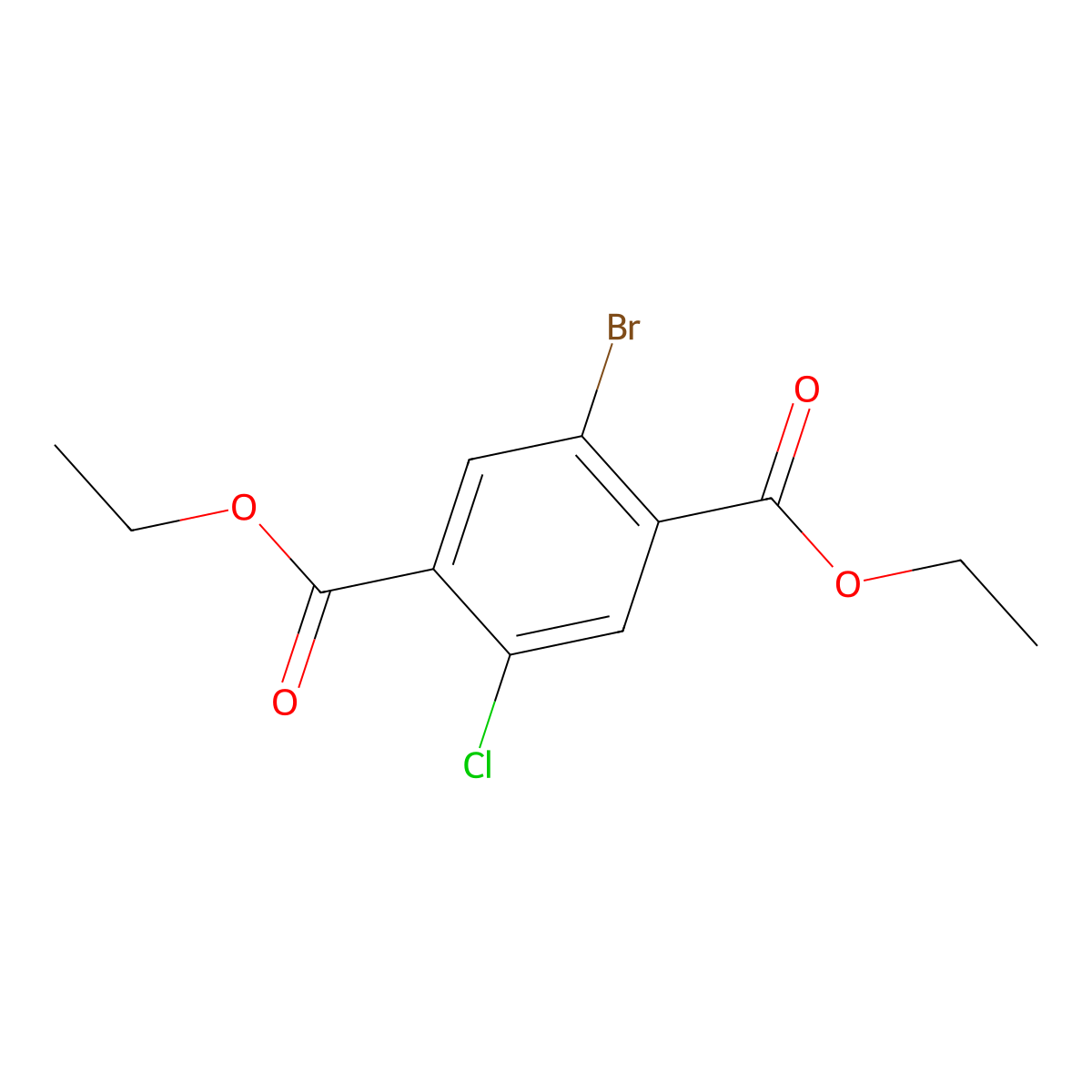 Diethyl 2-bromo-5-chloroterephthalate molecular structure, CAS 340148-60-9
