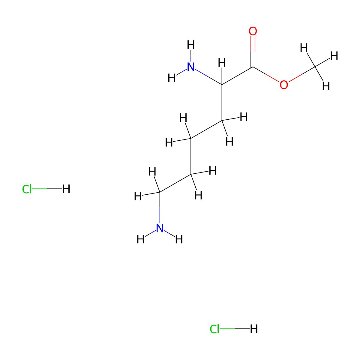 Methyl DL-lysinate dihydrochloride molecular structure, CAS 34015-48-0