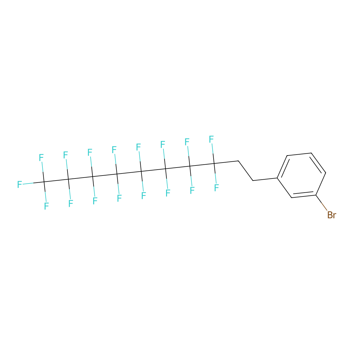 1-Bromo-3-(3,3,4,4,5,5,6,6,7,7,8,8,9,9,10,10,10-heptadecafluorodecyl)benzene molecular structure, CAS 340157-97-3