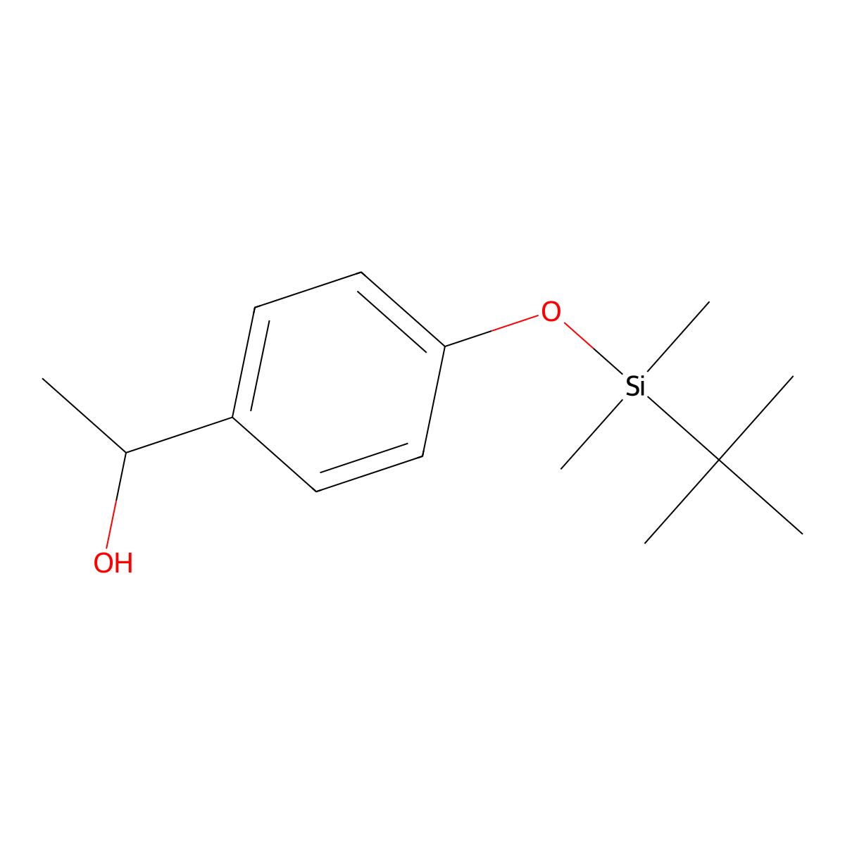 1-{4-[(Tert-butyldimethylsilyl)oxy]phenyl}ethan-1-ol molecular structure, CAS 340165-34-6