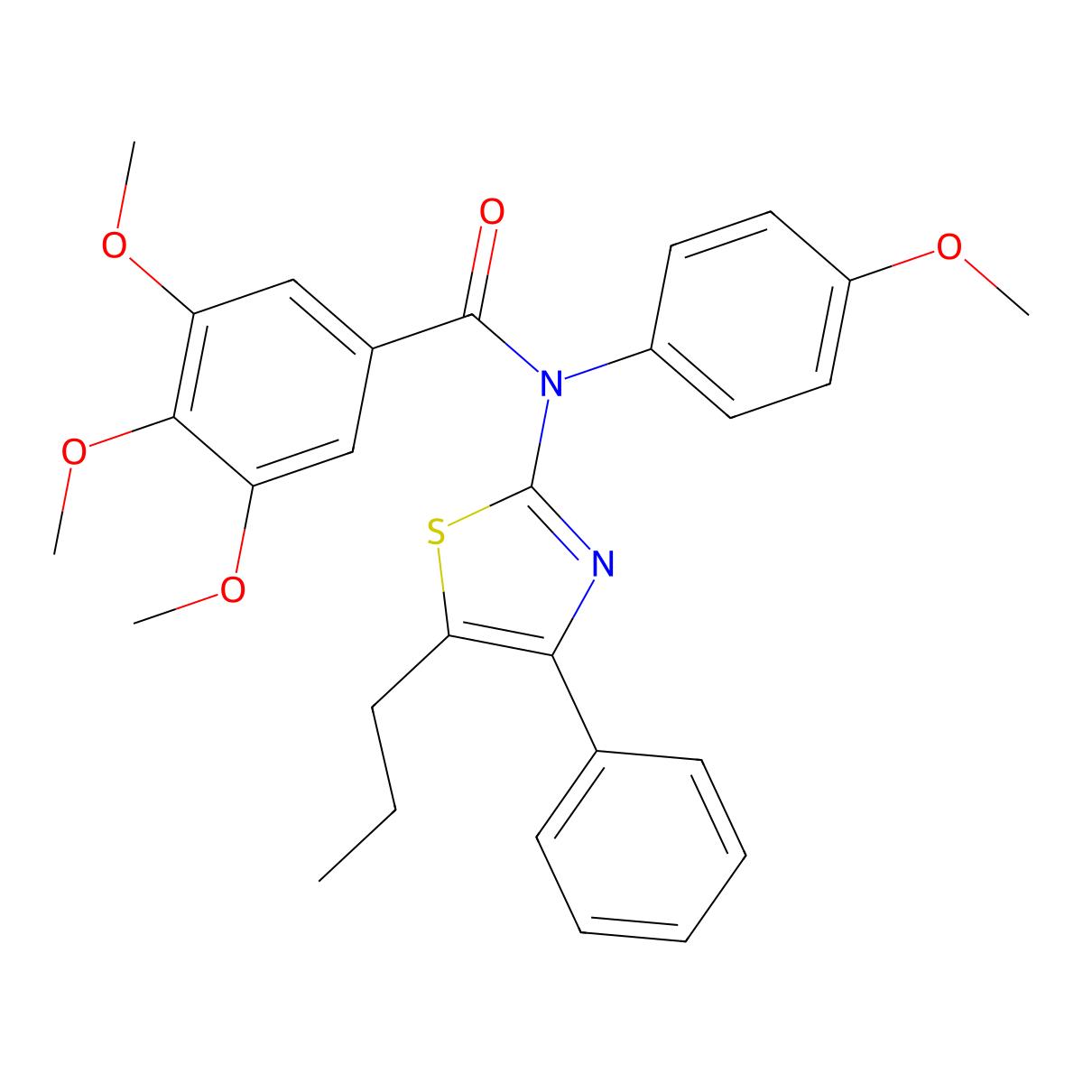 3,4,5-trimethoxy-N-(4-methoxyphenyl)-N-(4-phenyl-5-propyl-1,3-thiazol-2-yl)benzamide molecular structure, CAS 340166-62-3