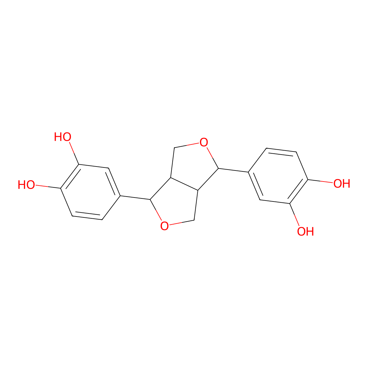 (+)-Sesamin dicatechol molecular structure, CAS 340167-81-9