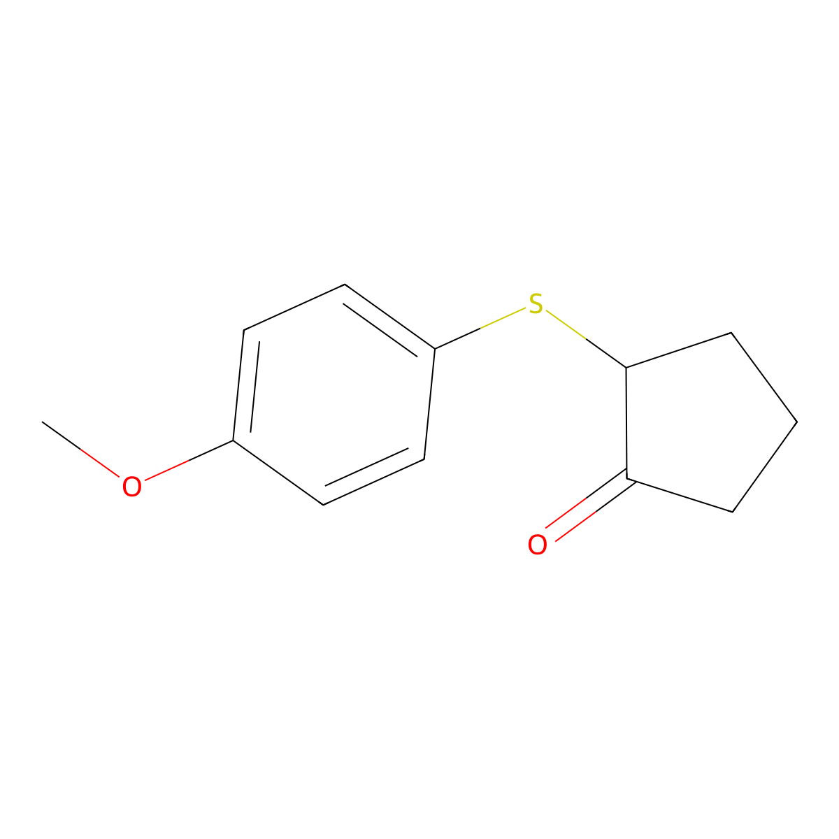 2-[(4-Methoxyphenyl)sulfanyl]cyclopentan-1-one molecular structure, CAS 340169-24-6