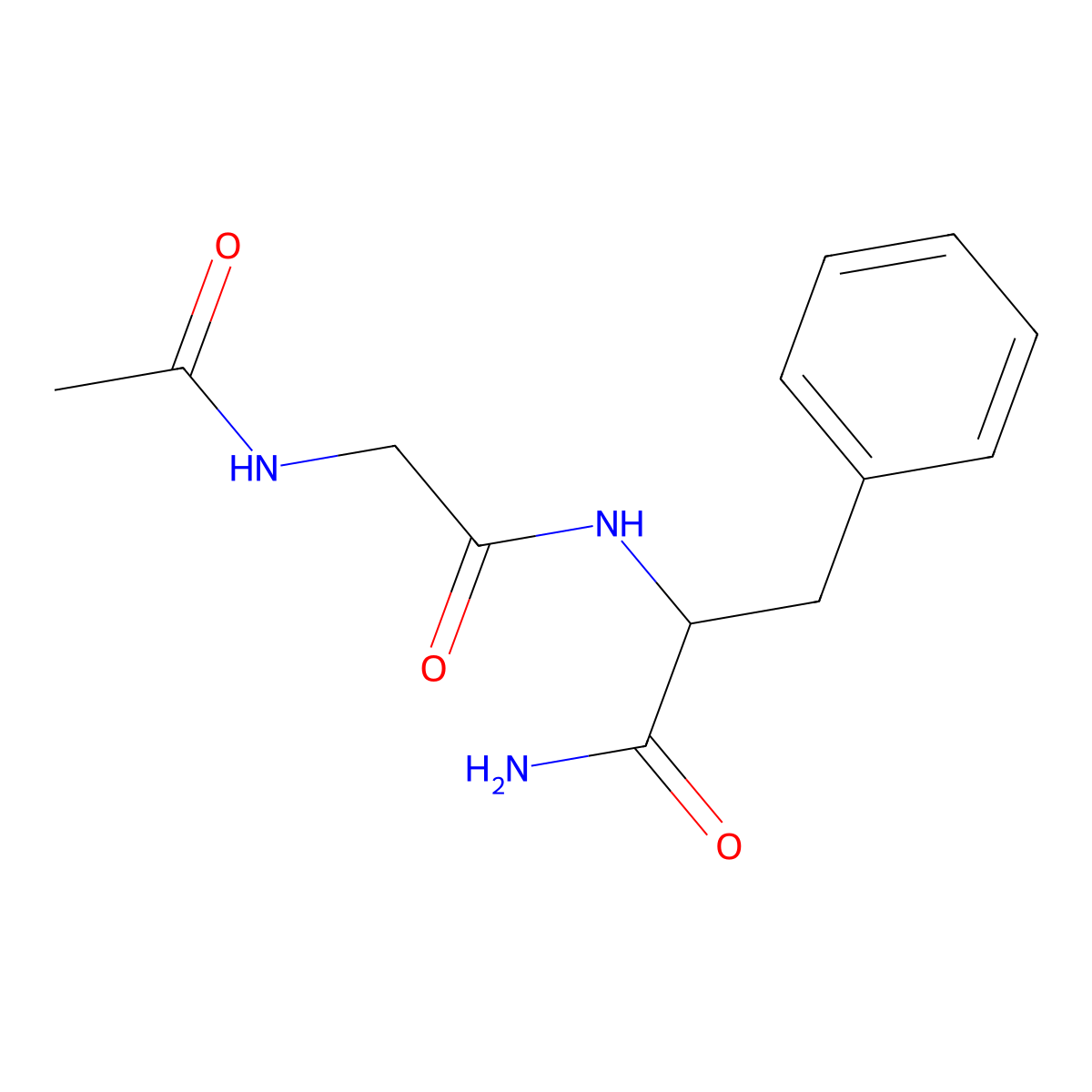 L-Phenylalaninamide, N-acetylglycyl- molecular structure, CAS 34017-16-8