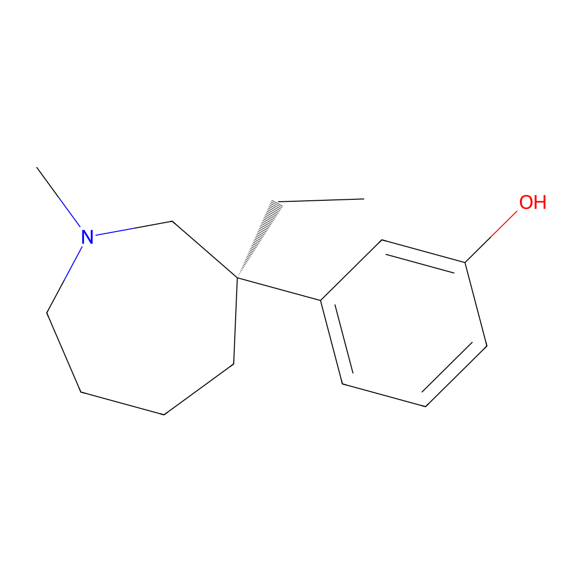 Meptazinol, (R)- molecular structure, CAS 34017-95-3