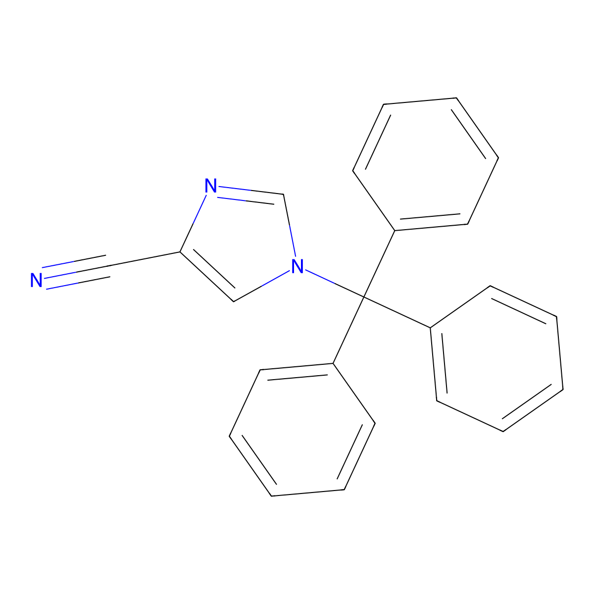 1-(Triphenylmethyl)-1H-imidazole-4-carbonitrile molecular structure, CAS 340179-96-6