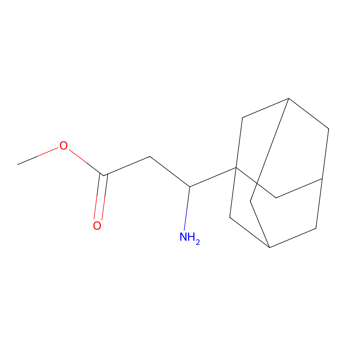 Methyl 3-(adamantan-1-yl)-3-aminopropanoate molecular structure, CAS 340188-43-4
