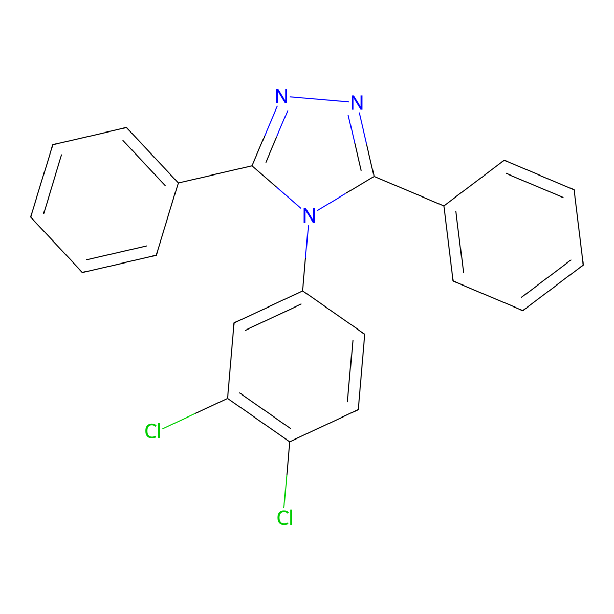 4-(3,4-dichlorophenyl)-3,5-diphenyl-4H-1,2,4-triazole molecular structure, CAS 340204-19-5