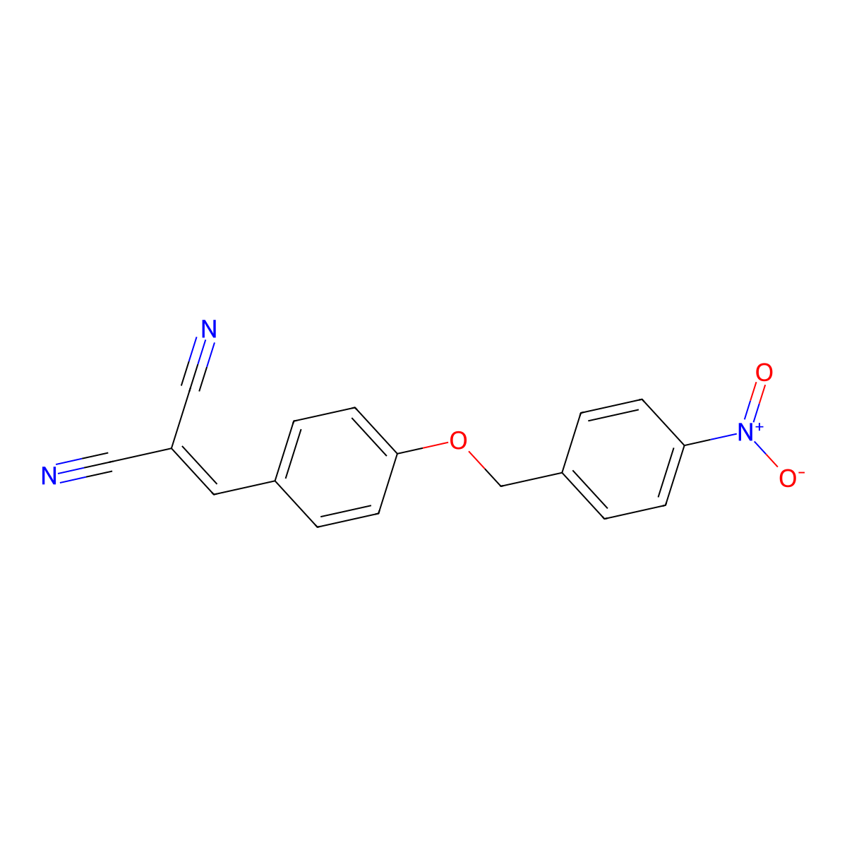 2-({4-[(4-Nitrophenyl)methoxy]phenyl}methylidene)propanedinitrile molecular structure, CAS 340211-91-8