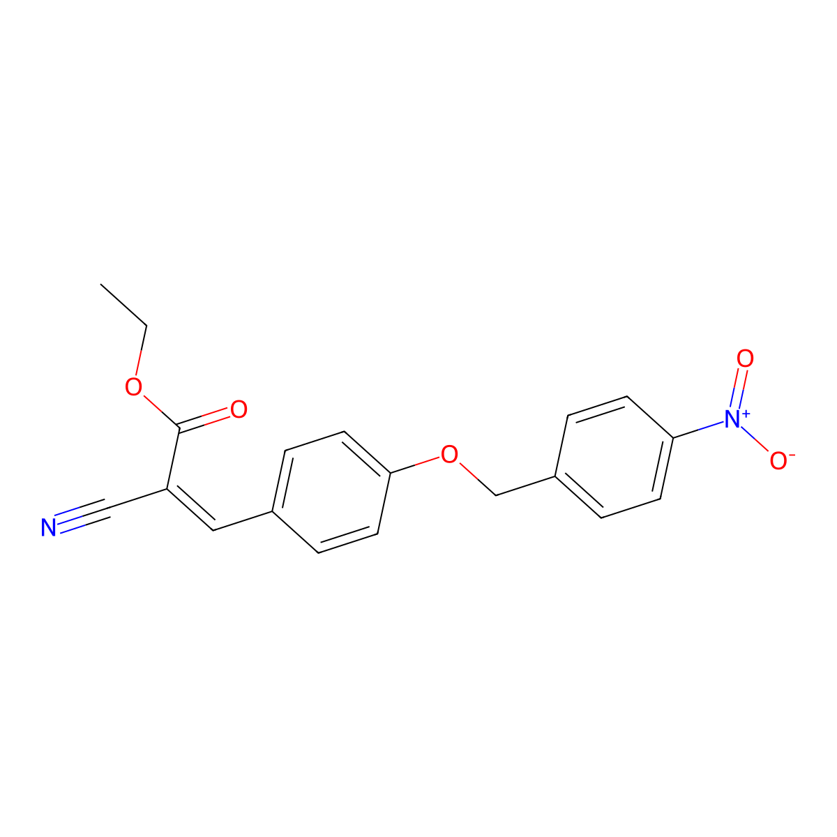 Ethyl 2-cyano-3-[4-[(4-nitrophenyl)methoxy]phenyl]prop-2-enoate molecular structure, CAS 340212-06-8