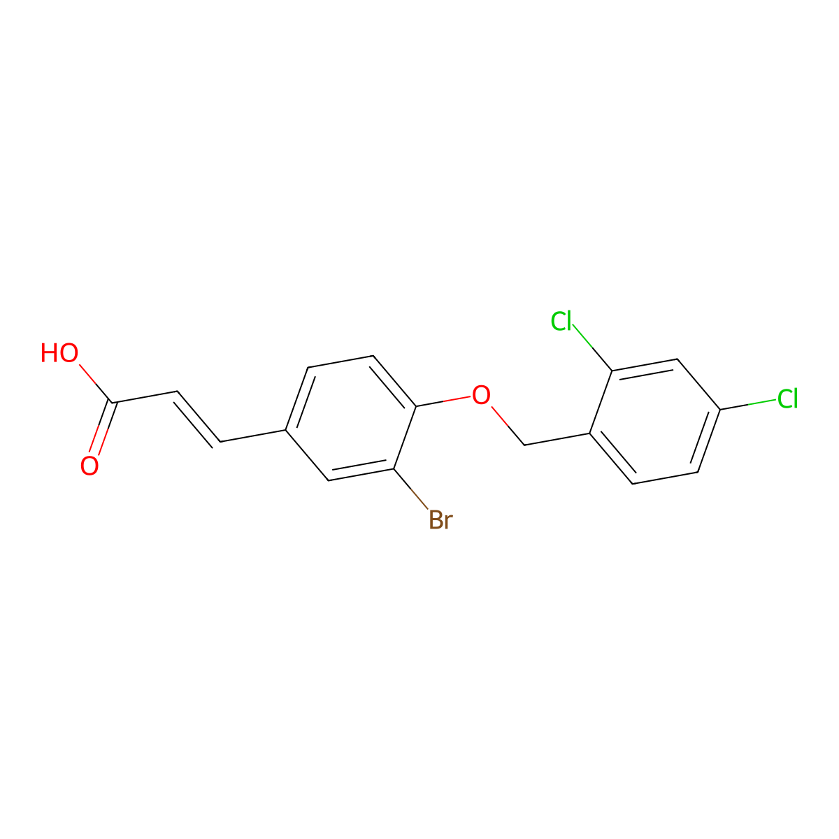 3-[3-Bromo-4-[(2,4-dichlorophenyl)methoxy]phenyl]-2-propenoic acid molecular structure, CAS 340216-11-7