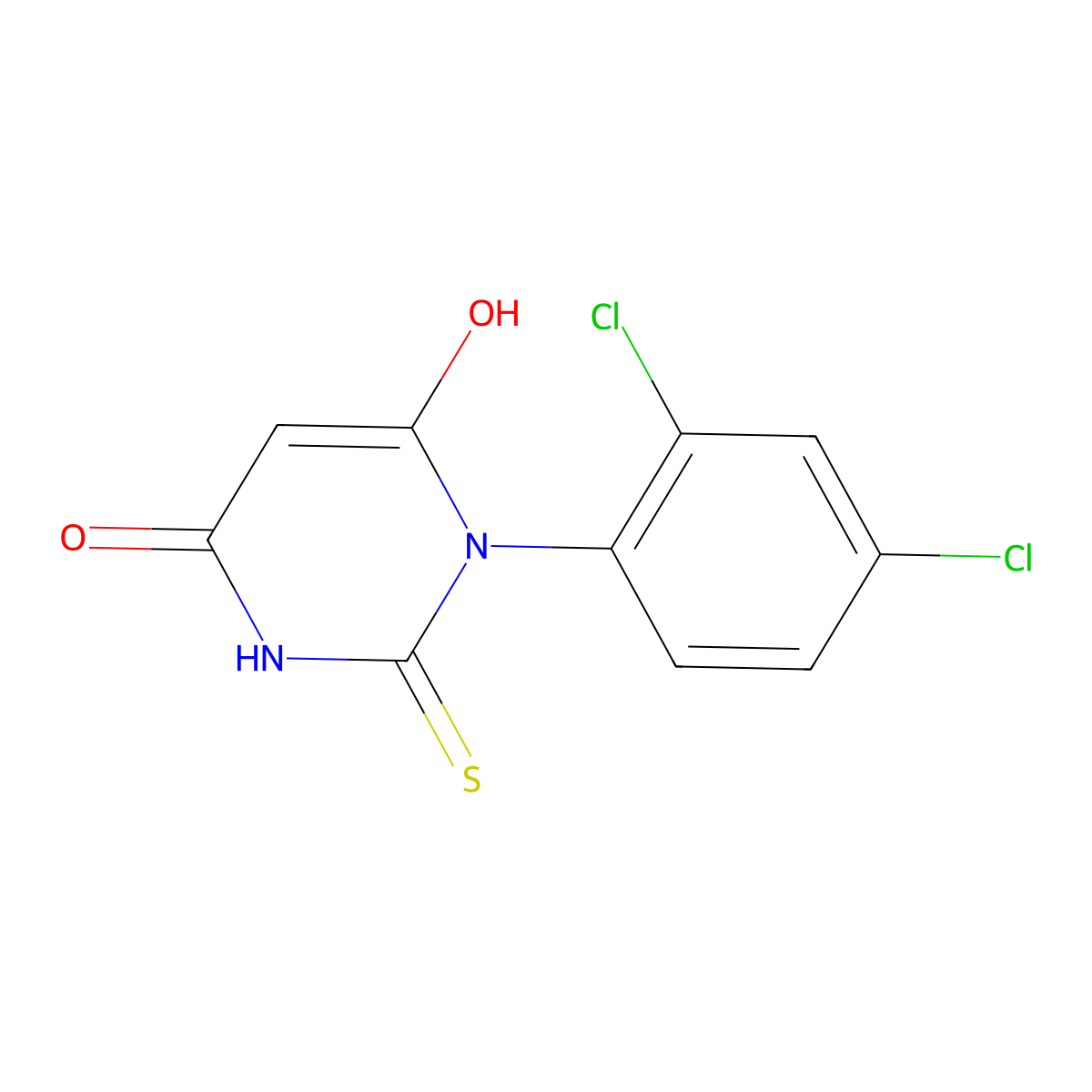1-(2,4-dichlorophenyl)-6-hydroxy-2-thioxo-2,3-dihydropyrimidin-4(1H)-one molecular structure, CAS 340216-38-8