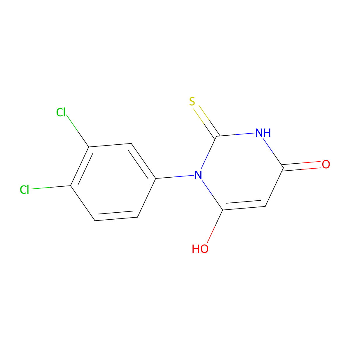 1-(3,4-dichlorophenyl)-6-hydroxy-2-thioxo-2,3-dihydropyrimidin-4(1H)-one molecular structure, CAS 340216-43-5