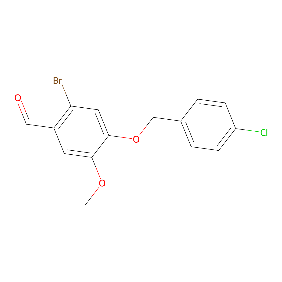 2-Bromo-4-[(4-chlorobenzyl)oxy]-5-methoxybenzaldehyde molecular structure, CAS 340216-54-8