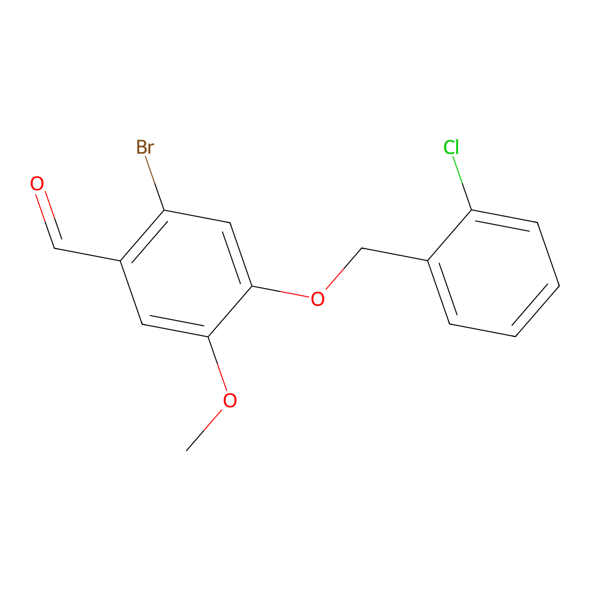 2-Bromo-4-[(2-chlorobenzyl)oxy]-5-methoxybenzaldehyde molecular structure, CAS 340216-55-9