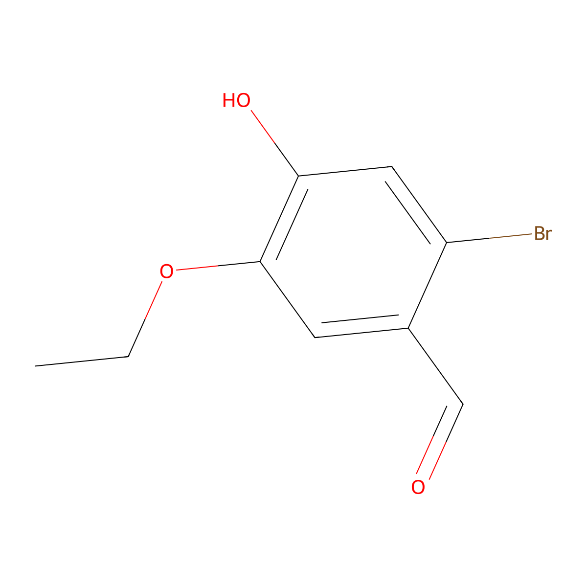 2-Bromo-5-ethoxy-4-hydroxybenzaldehyde molecular structure, CAS 340216-58-2