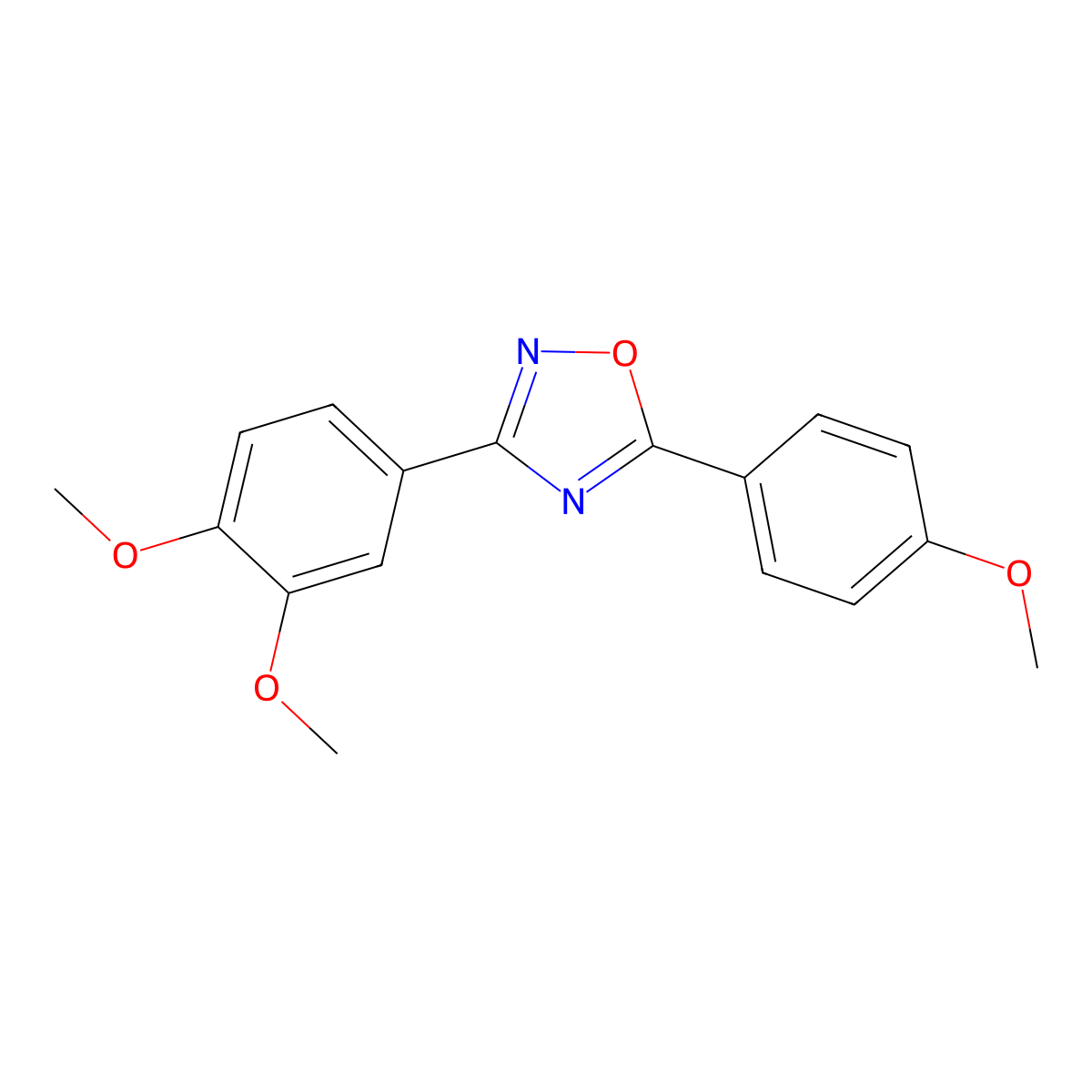 3-(3,4-Dimethoxyphenyl)-5-(4-methoxyphenyl)-1,2,4-oxadiazole molecular structure, CAS 340218-52-2