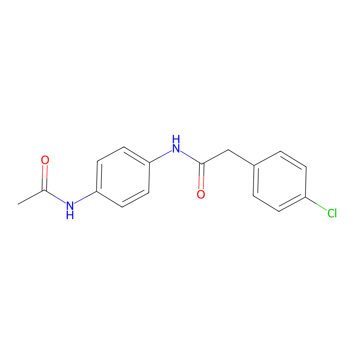 N-(4-acetamidophenyl)-2-(4-chlorophenyl)acetamide molecular structure, CAS 340218-61-3