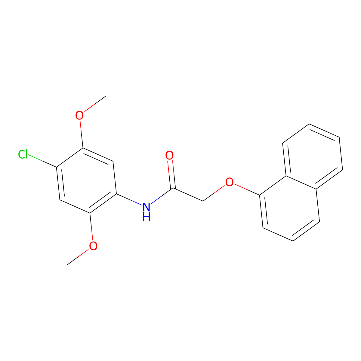 N-(4-chloro-2,5-dimethoxyphenyl)-2-naphthalen-1-yloxyacetamide molecular structure, CAS 340219-87-6