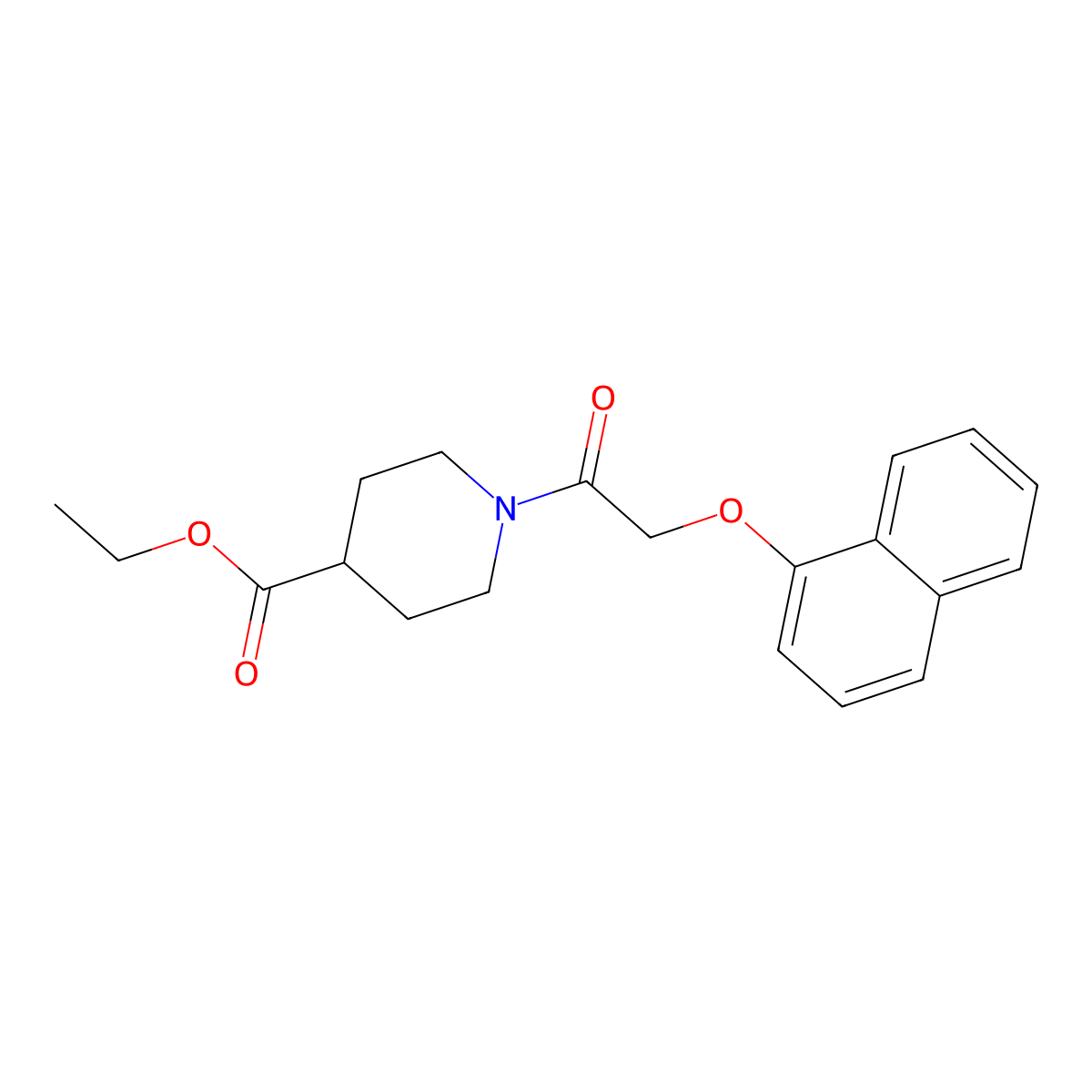 Ethyl 1-(2-naphthalen-1-yloxyacetyl)piperidine-4-carboxylate molecular structure, CAS 340219-88-7