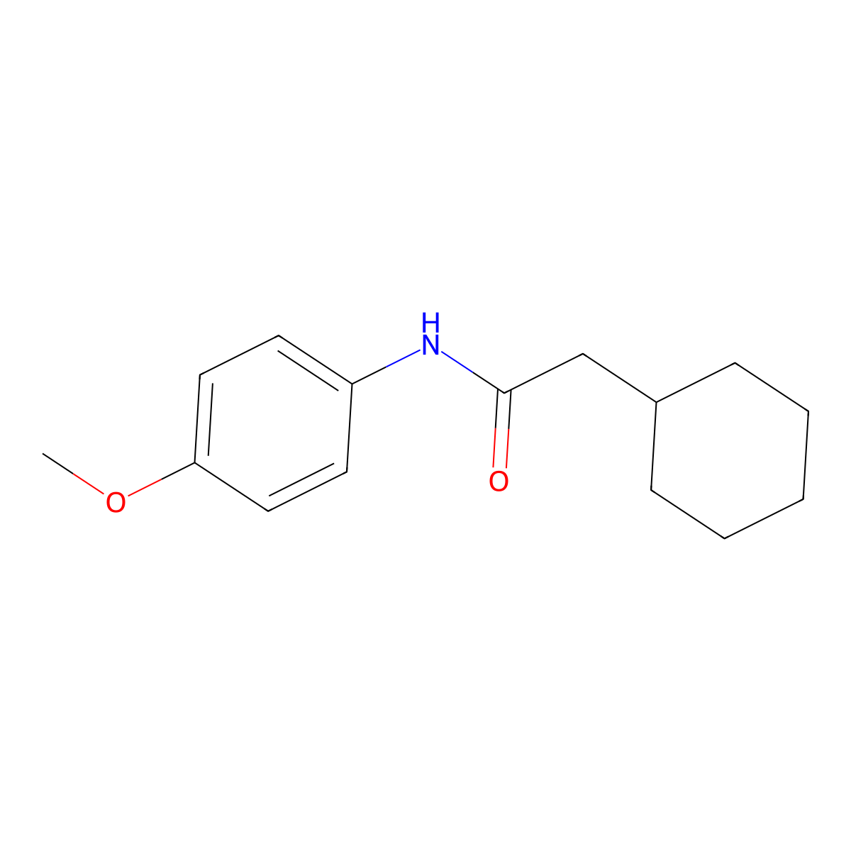 2-cyclohexyl-N-(4-methoxyphenyl)acetamide molecular structure, CAS 340221-20-7