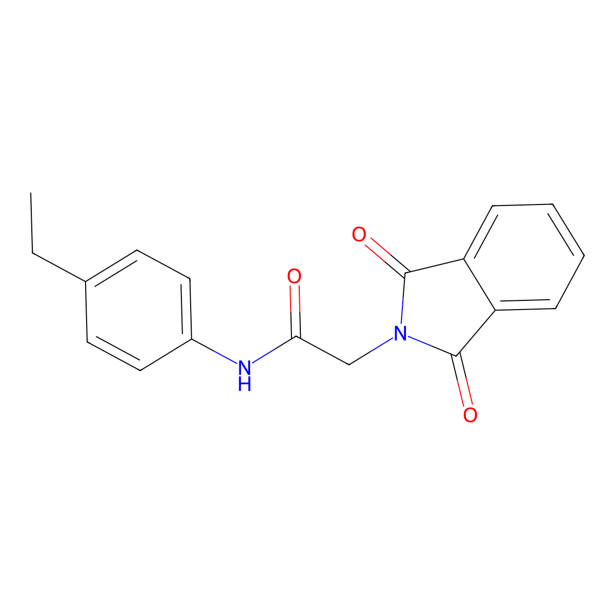 2-(1,3-dioxo-1,3-dihydro-2H-isoindol-2-yl)-N-(4-ethylphenyl)acetamide molecular structure, CAS 34023-99-9