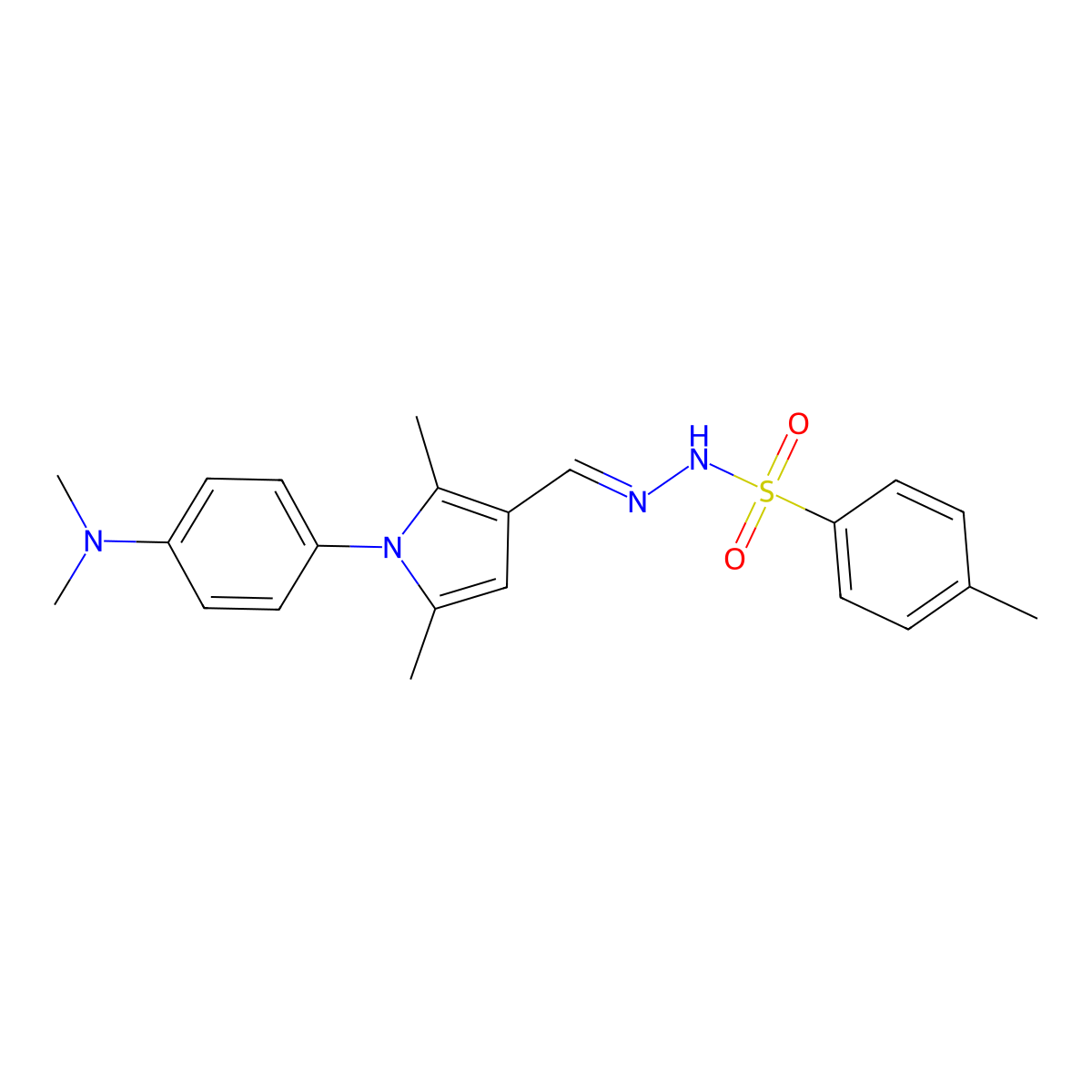 4-Methylbenzenesulfonic acid 2-[[1-[4-(dimethylamino)phenyl]-2,5-dimethyl-1H-pyrrol-3-yl]methylene]hydrazide molecular structure, CAS 340232-33-9