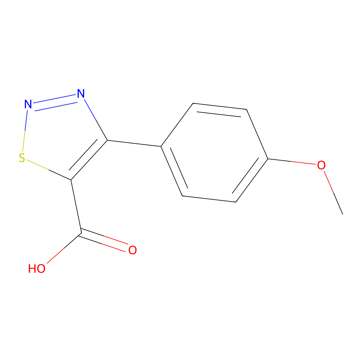 4-(4-Methoxyphenyl)-1,2,3-thiadiazole-5-carboxylic acid molecular structure, CAS 340260-31-3