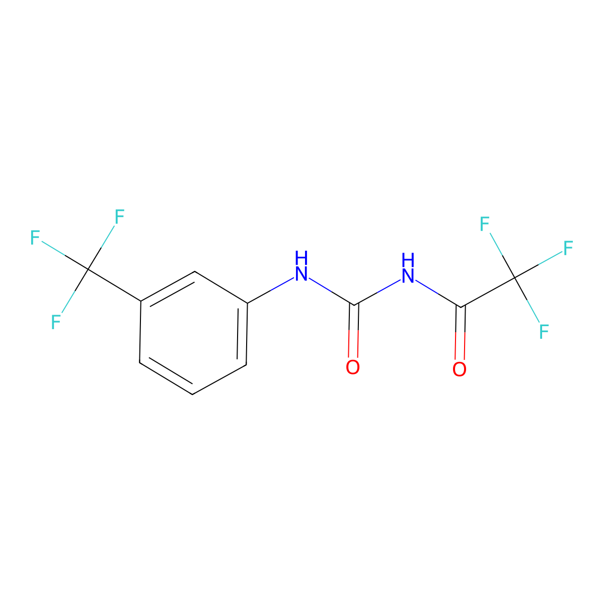 N-(Trifluoroacetyl)-N'-(3-(trifluoromethyl)phenyl)urea molecular structure, CAS 340263-96-9