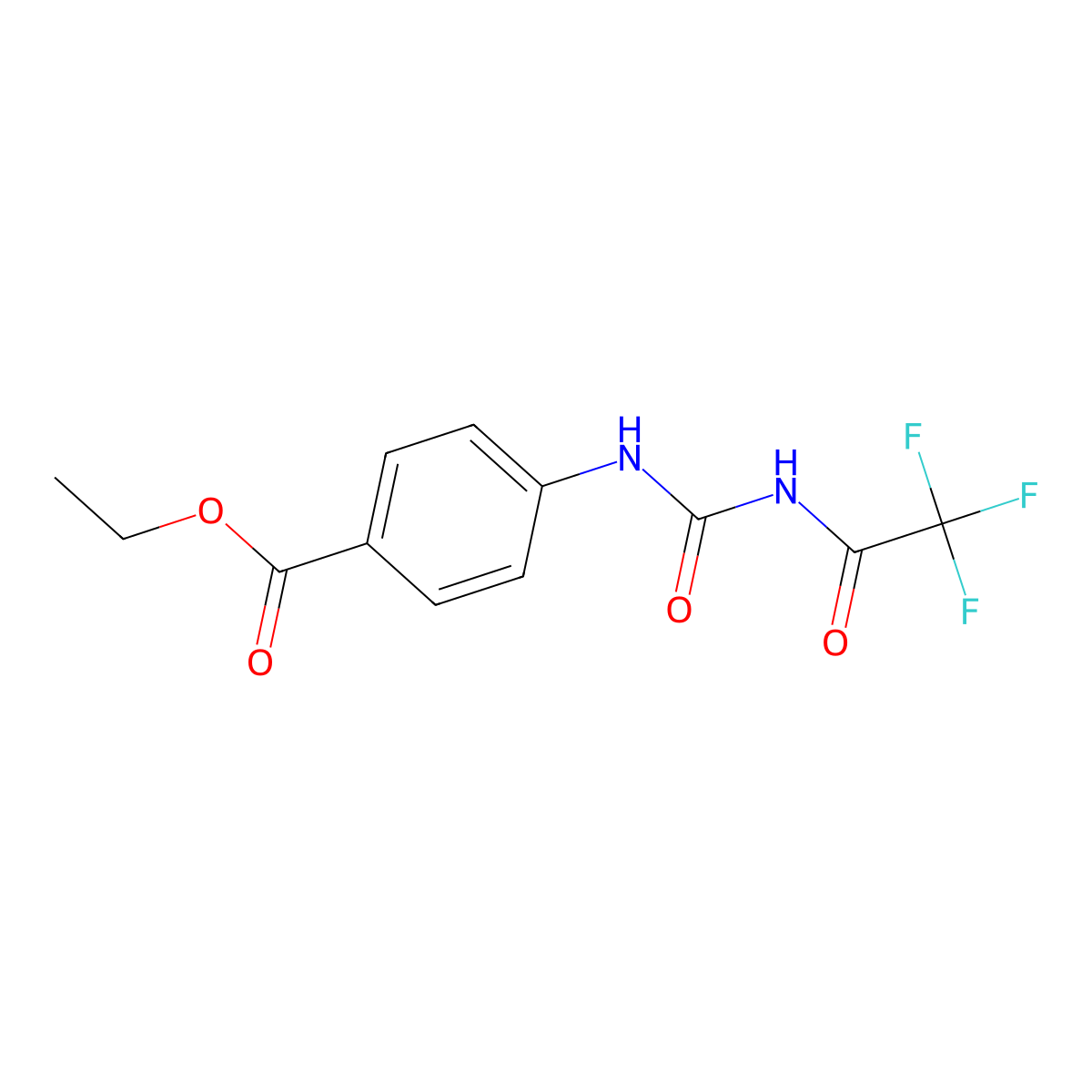 Ethyl 4-({[(trifluoroacetyl)amino]carbonyl}amino)benzoate molecular structure, CAS 340264-09-7