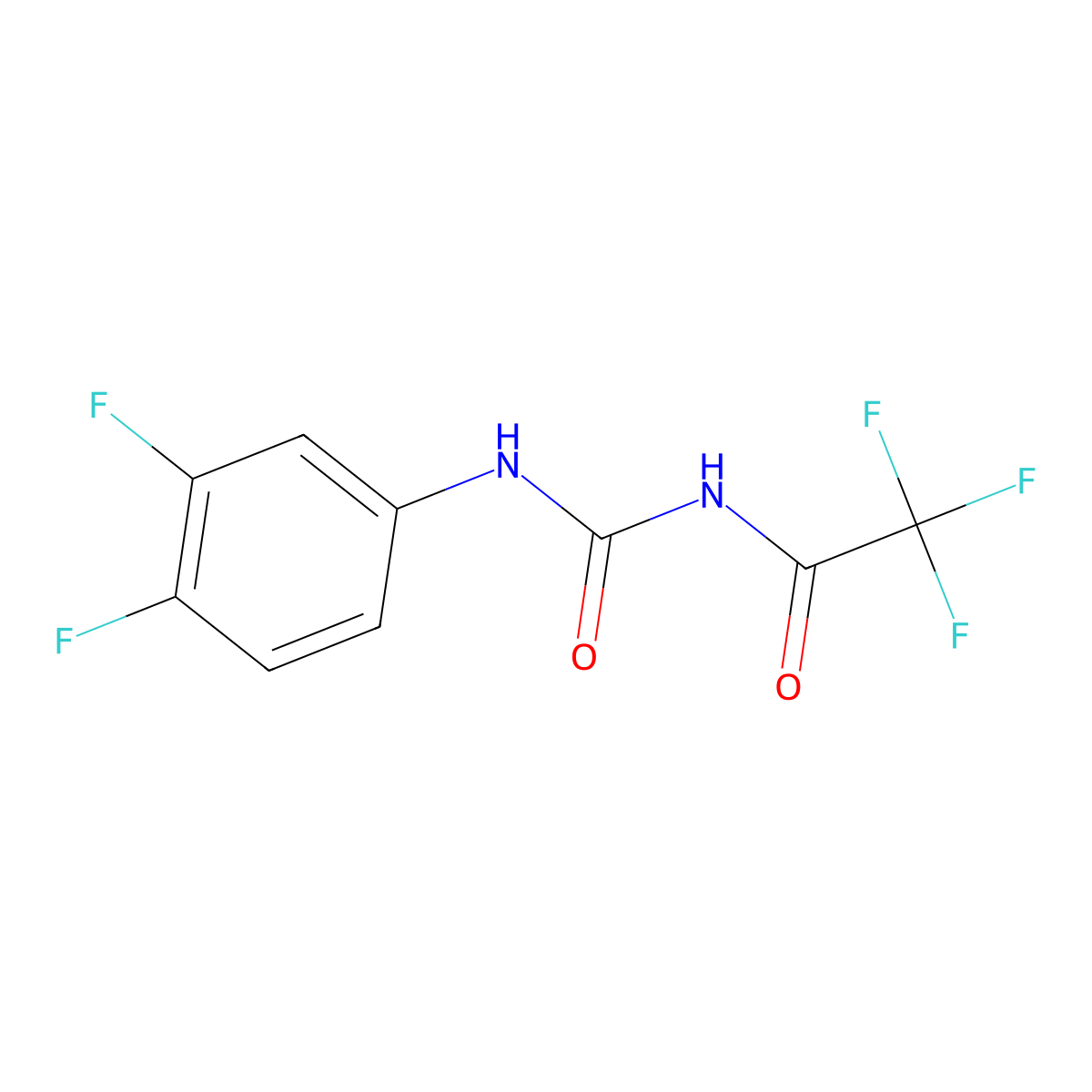 N-(3,4-difluorophenyl)-N'-(trifluoroacetyl)urea molecular structure, CAS 340264-12-2